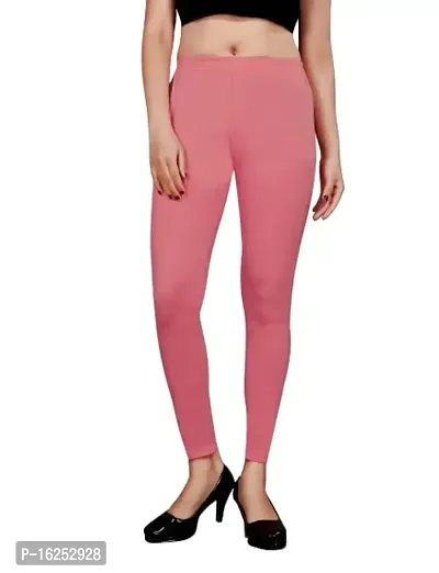 LAXMI Creation Women's Cotton Blend Regular Fit Comfort Leggings Free Size (Pink?.