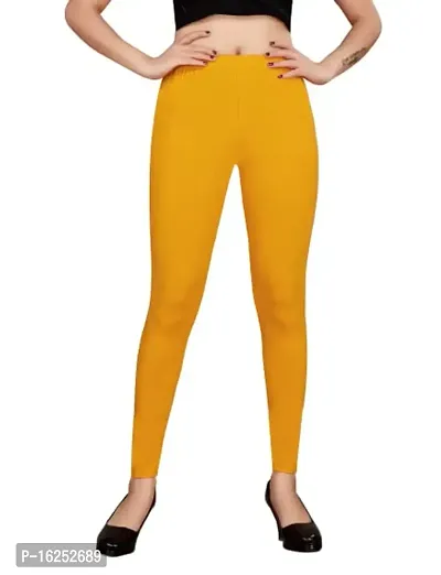 LAXMI Creation Women's Cotton Blend Regular Fit Comfort Leggings Free Size.(Yellow)-thumb0