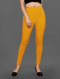 LAXMI Creation Women's Cotton Blend Regular Fit Comfort Leggings Free Size.(Yellow)-thumb1