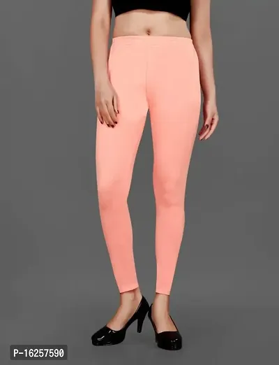 LAXMI Creation Women's Cotton Blend Regular Fit Comfort Leggings Free Size (L Pink)-thumb2