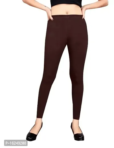 LAXMI Creation Women's Cotton Blend Regular Fit Comfort Leggings Free Size.[Brown]-thumb0