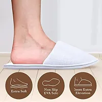 Disposable Closed-Toe Style Soft Non-Woven Slippers, Pack of 5-thumb2