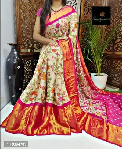 Classic Brasso Printed Saree with Blouse piece-thumb0