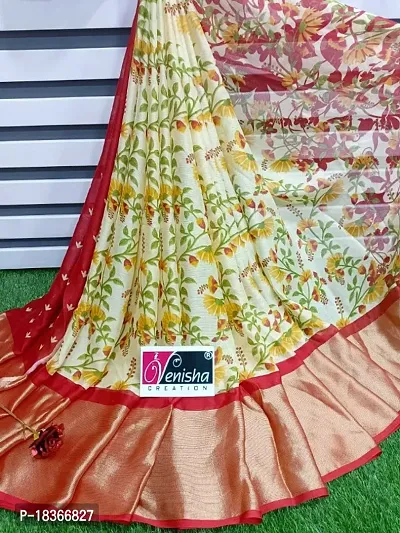 Classic Brasso Printed Saree with Blouse piece