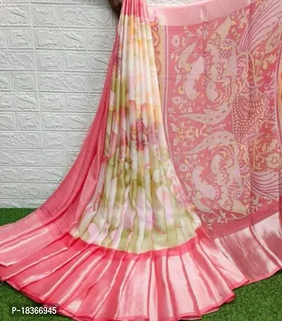 Classic Brasso Printed Saree with Blouse piece-thumb0