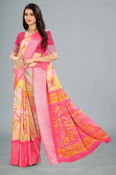 New In Brasso Saree with Blouse piece 