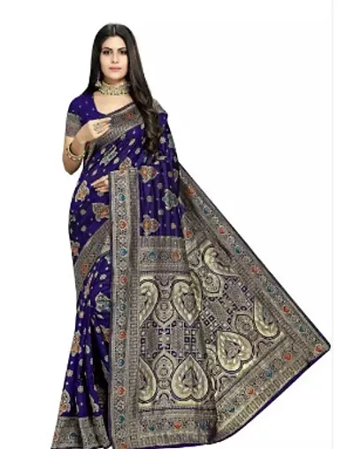 Stylish Blend Saree without Blouse piece For Women