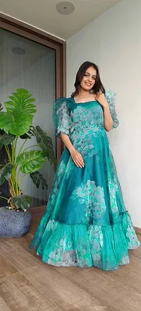 Fancy Georgette Gown With Dupatta For Women-thumb1