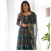 Fancy Georgette Gown With Dupatta For Women-thumb1