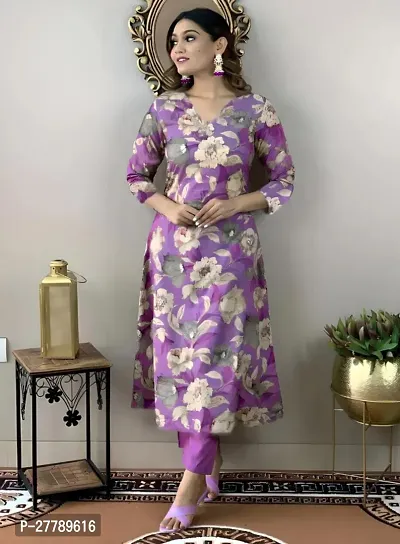 Fancy Cotton Blend Printed Kurtas For Women