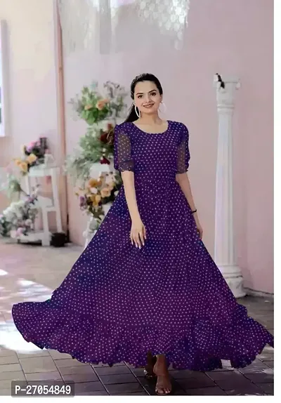 Fancy Georgette Gown With Dupatta For Women