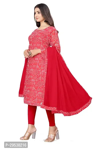 Stylish Cotton Blend Printed Kurta Set for Women-thumb4