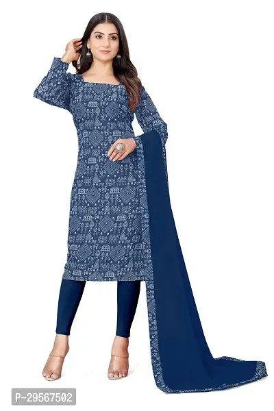 Stylish Cotton Blend Printed Kurti with Dupatta-thumb0