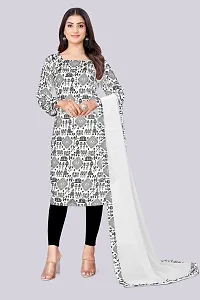 Stylish Cotton Blend Printed Kurti with Dupatta-thumb1