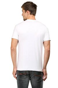 Men's White Cotton Solid Round Neck Tees-thumb1