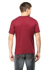 Men's Maroon Cotton Solid Round Neck Tees-thumb1