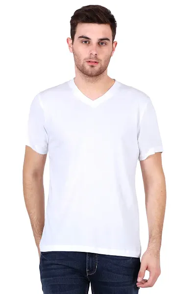 Men's Solid V Neck Tees