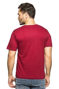 Men's Maroon Cotton Solid V Neck Tees-thumb1