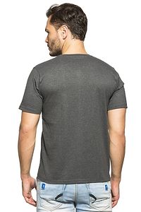 Men's Grey Cotton Solid V Neck Tees-thumb1