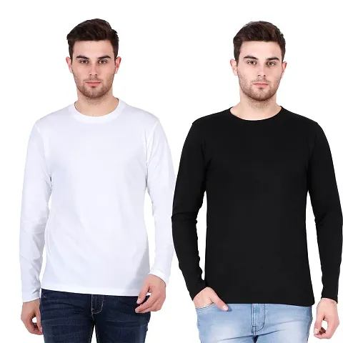 Men's Solid Round Neck Tees (Pack of 2)