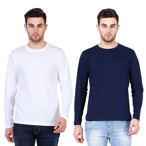 Men's Solid Round Neck Tees (Pack of 2)