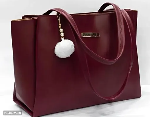 Stylish Maroon Rubber Solid Handbags For Women-thumb0