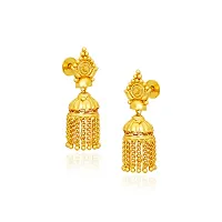 Golden Brass Jhumka Earrings For Women-thumb1