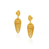 Golden Brass Jhumka Earrings For Women-thumb2