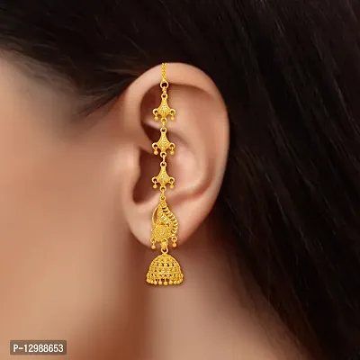 Golden Brass Earrings For Women-thumb3