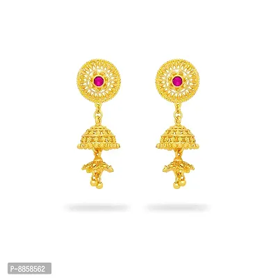 Stylish Fancy Brass And Copper Stud Jumkha Traditional Earrings For Women-thumb0