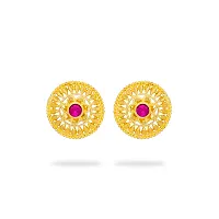 Stylish Fancy Brass And Copper Stud Jumkha Traditional Earrings For Women-thumb1