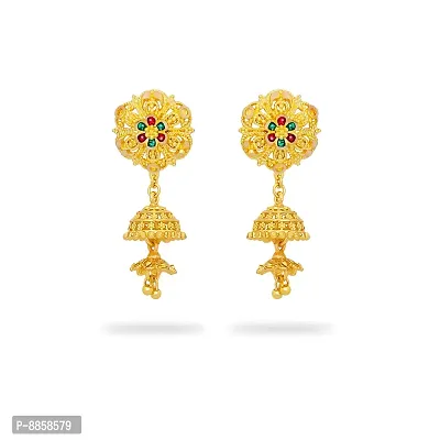 Stylish Fancy Brass And Copper Stud Jumkha Traditional Earrings For Women