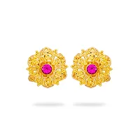 Stylish Fancy Brass And Copper Stud Jumkha Traditional Earrings For Women-thumb1