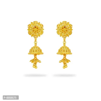 Stylish Fancy Brass And Copper Stud Jumkha Traditional Earrings For Women-thumb0