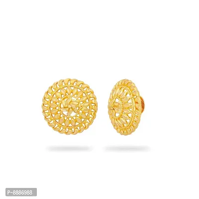 Shimmering Golden Brass And Copper Studs Earrings For Women-thumb2