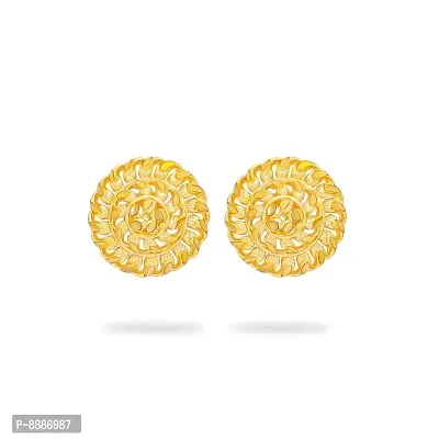 Shimmering Golden Brass And Copper Studs Earrings For Women