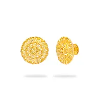 Shimmering Golden Brass And Copper Studs Earrings For Women-thumb1