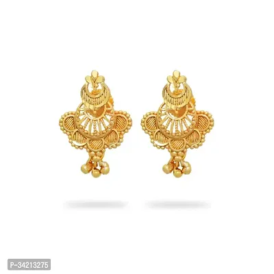 Beautiful Golden Brass Drop Earrings For Women-thumb0