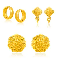 Arch Fashion Premium Trandy Stud Suidhaga Bali Earrings Collection combo of 3 pairs-thumb1