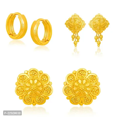 Arch Fashion Premium Trandy Stud Suidhaga Bali Earrings Collection combo of 3 pairs-thumb2