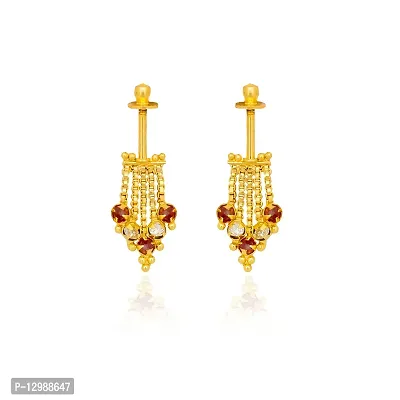 Golden Brass Earrings For Women