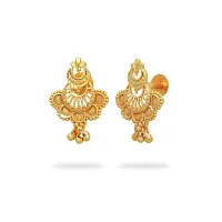 Beautiful Golden Brass Drop Earrings For Women-thumb1