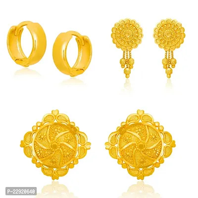 Arch Fashion Premium Trandy Stud Suidhaga Bali Earrings Collection combo of 3 pairs-thumb2