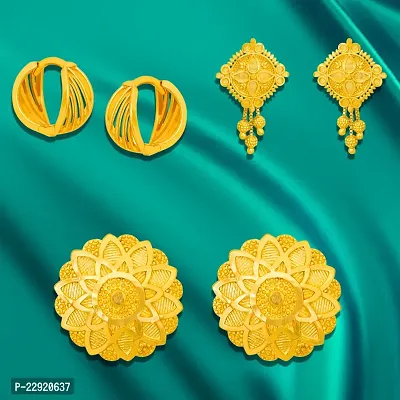Arch Fashion Premium Trandy Stud Suidhaga Bali Earrings Collection combo of 3 pairs