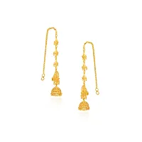 Golden Brass Earrings For Women-thumb1