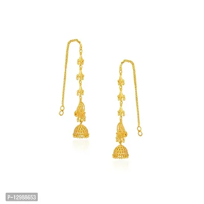 Golden Brass Earrings For Women-thumb2