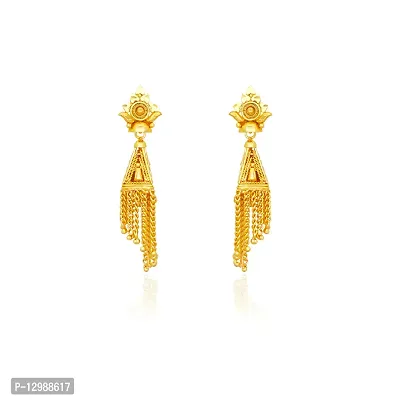 Golden Brass  Jhumka Earrings For Women-thumb0