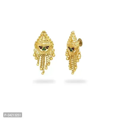 Beautiful Golden Brass Drop Earrings For Women-thumb2