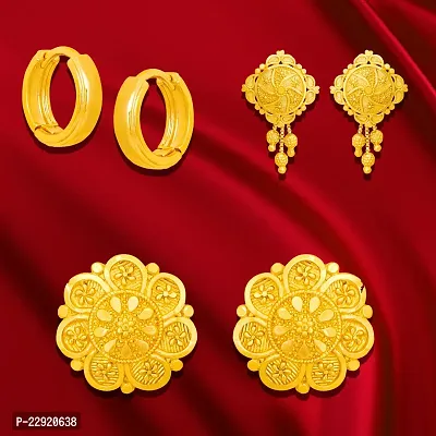 Arch Fashion Premium Trandy Stud Suidhaga Bali Earrings Collection combo of 3 pairs
