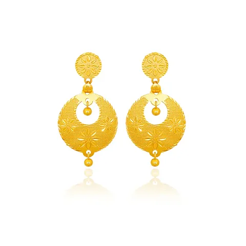 Stylish Brass Golden Chandbalis For Women